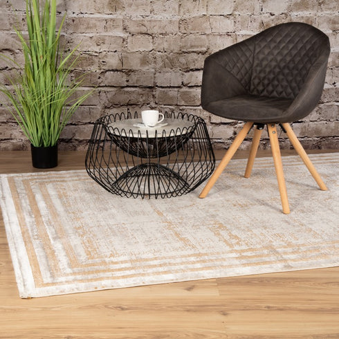 Pierre Cardin - Paris 502 Beige Faded Rug With Borders - ADORE RUGS and FLOORING